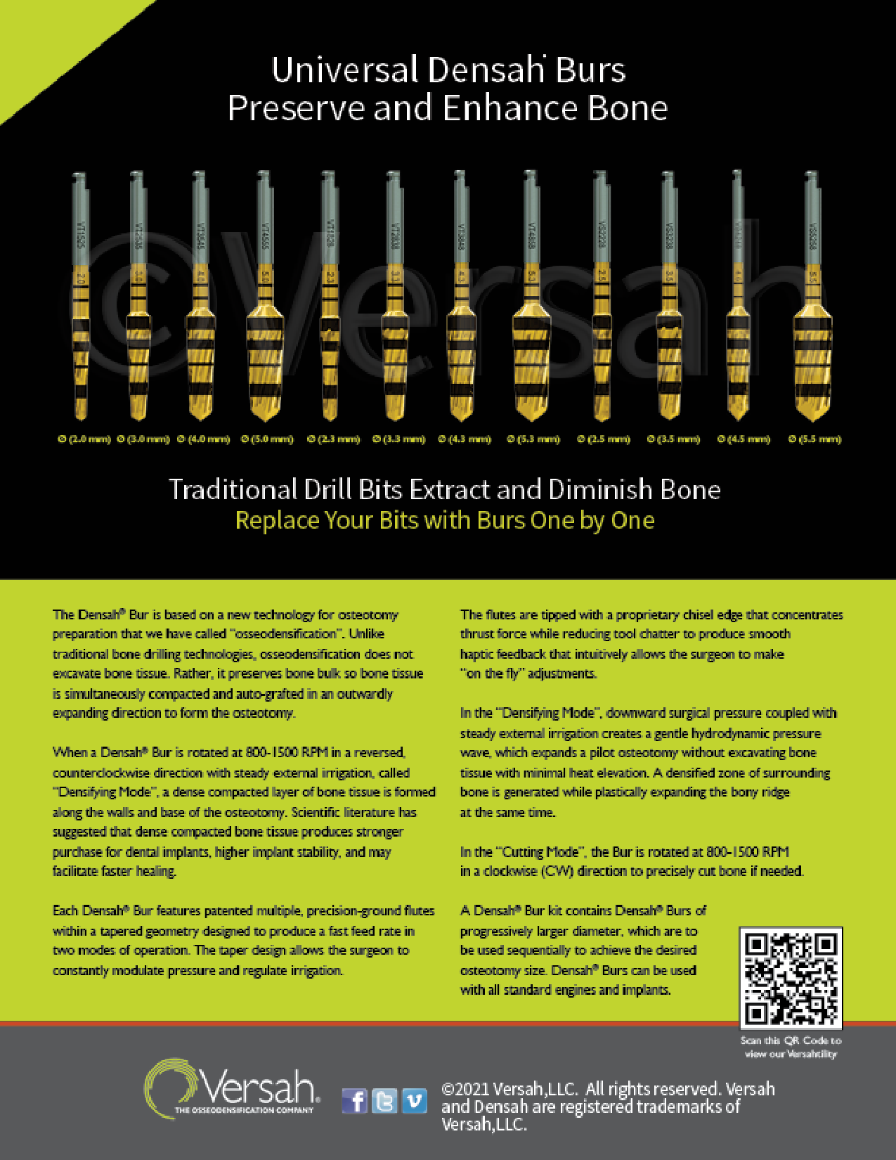 Universal Densah Burs, traditional drill bits Extract and Diminish Bone, Replace your bits