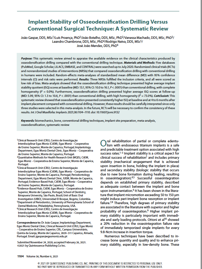 Osseodensification (OD) is a biomechanical bone osteotomy preparation technique that uses specially designed burs (Densah  bur, Versah LLC, Jackson MI) that preserve and compact autograft alveolar bone in the osteotomy preparation site. OD has been reported to enhance bone density and bone-to-implant contact and also to increase implant insertion torque (IT). IT measured at time of implant placement is associated with primary mechanical stability. A failure to achieve primary stability results in implant micro-motion yielding lower implant success and survival rates. Low-density alveolar bone is associated with the lowest implant success/survival rates when implants are placed with conventional osteotomy preparation techniques. This study examined the effects of OD versus conventional osteotomy drilling technique on initial insertion torque and removal torque of dental implants placed in low-density human cadaveric bone.