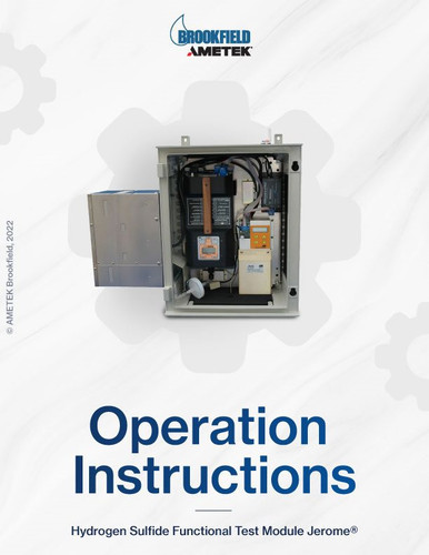 Jerome 651 Fixed Point Hydrogen Sulfide Analyzer Operation Manual