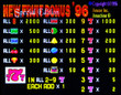 Fruit Bonus 96 SE Title Screen with Odds