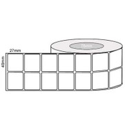 40mm x 27mm/2 - White Thermal Transfer Matt Labels, Permanent Adhesive, 76mm core, (8000/roll) L10756