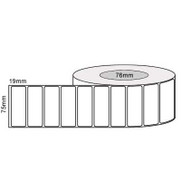 75mm x 19mm - White Gloss Thermal Transfer Labels, Permanent Adhesive, 76mm core, (4500/roll) L10818