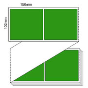 102mm x 150mm - Green Thermal Transfer Fanfold Labels, Permanent Adhesive, (3000/box) L11776