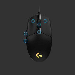 Logitech G203 Gaming Mouse USB 6 Buttons (Black) 4867833 Logitech G203 Gaming Mouse USB 6 Buttons (Black) 4867833