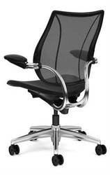 Humanscale Liberty Task, Adjustable Duron Arms, Monofilament Back Mesh in Black, Oxygen Seat in Black (Polished Aluminium Frame) CCHUL111AM10O001 Humanscale Liberty Task, Adjustable Duron Arms, Monofilament Back Mesh in Black, Oxygen Seat in Black (Polished Aluminium Frame) CCHUL111AM10O001