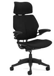 Humanscale Freedom w Headrest, Standard Duron Arms, Oxygen Upholstery in Black, Graphite Frame CCHUF211GO001 Humanscale Freedom w Headrest, Standard Duron Arms, Oxygen Upholstery in Black, Graphite Frame CCHUF211GO001
