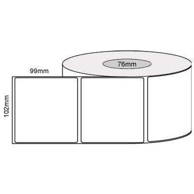 100mm x 100mm White Direct Thermal Removable Labels, 76mm core, (1500/roll) L14564