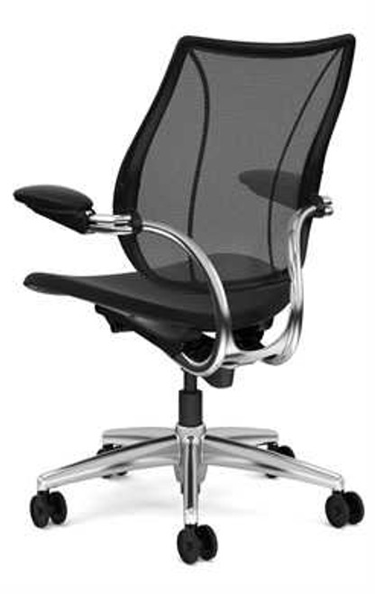 Humanscale Liberty Task, Adjustable Duron Arms, Monofilament Back Mesh in Black, Oxygen Seat in Black (Polished Aluminium Frame) CCHUL111AM10O001 Humanscale Liberty Task, Adjustable Duron Arms, Monofilament Back Mesh in Black, Oxygen Seat in Black (Polished Aluminium Frame) CCHUL111AM10O001