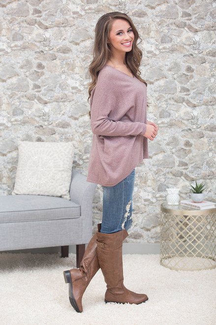 Side By Side Mauve Sweater