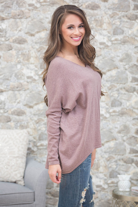 Side By Side Mauve Sweater