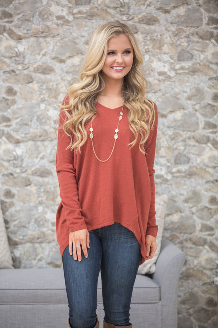 Side By Side Rust Sweater