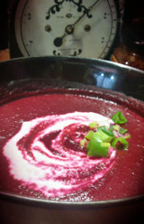 Roasted beetroot and apple soup