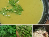 Asparagus, pea and parsley soup