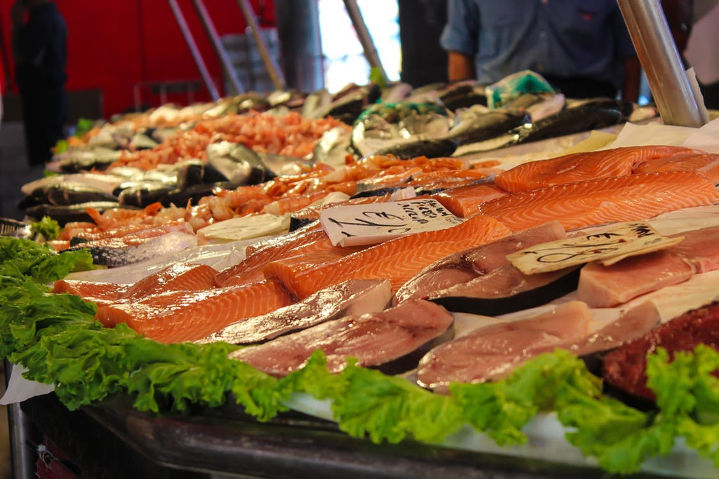 A truly pungent stench of kippers, sardines, and anchovies, all at the market stall.