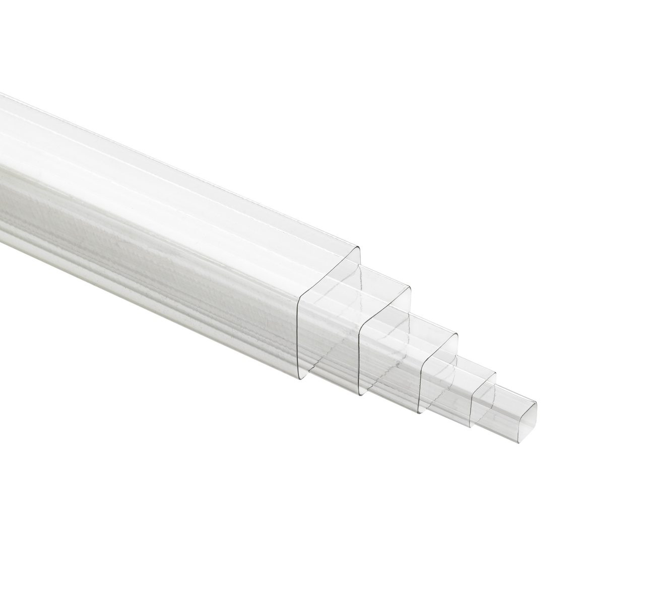 1-1/4" x 4' Heavy Wall Square Clear Plastic Tube