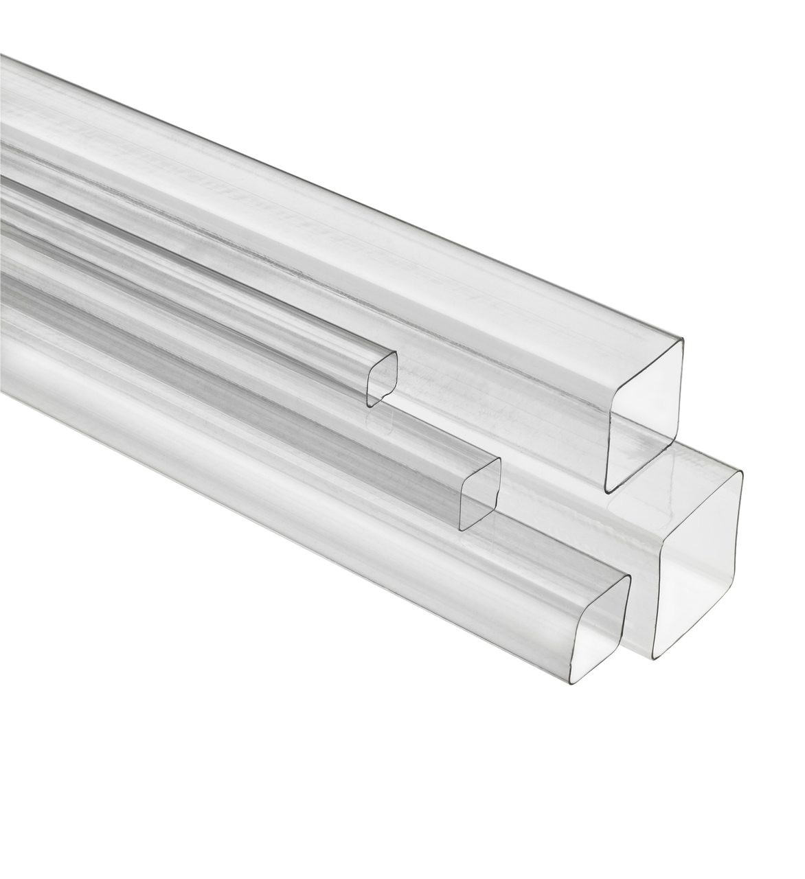 1/2" x 4' Medium Wall Square Clear Plastic Tube