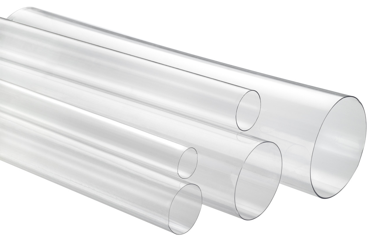 1" x 18" Standard Wall Round Clear Plastic Tube