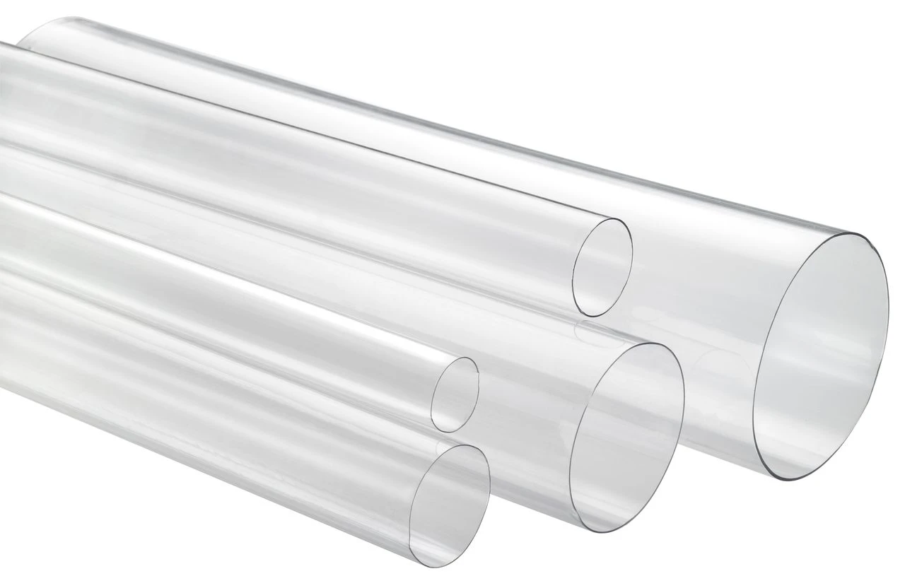 1-3/8" x 18" Standard Wall Round Clear Plastic Tube