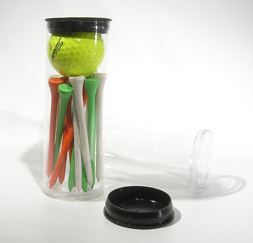 1-3/4" x 4-3/8" Clear Plastic 1 Ball Container (room 2-1/8" to 2-3/4" tees)