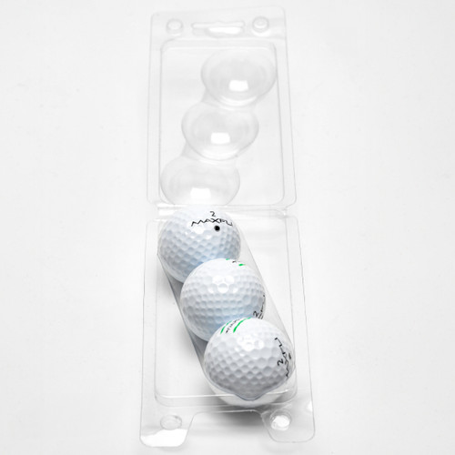 3-Ball Egg Carton Bottom Golf Ball Clamshell Clear Package Opened 3-Ball Egg Carton Bottom Golf Ball Clamshell Clear Package Opened