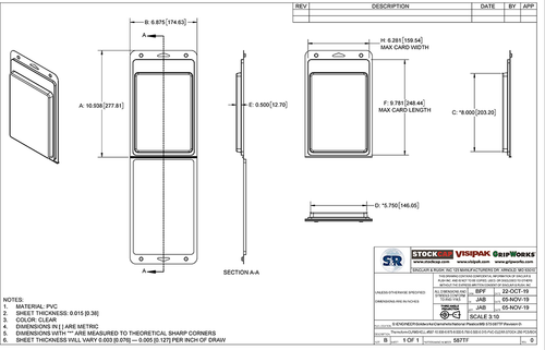 587TF - Stock Clamshell Packaging Technical Drawing