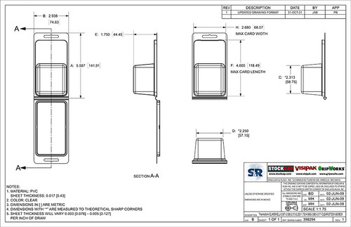 398294 - Stock Clamshell Packaging Technical Drawing