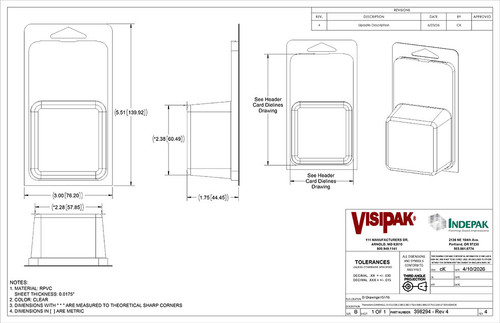 398294 - Stock Clamshell Technical Drawing