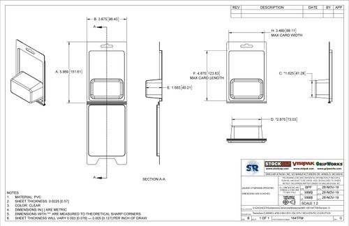 164TFM Stock Clamshell Technical Drawing