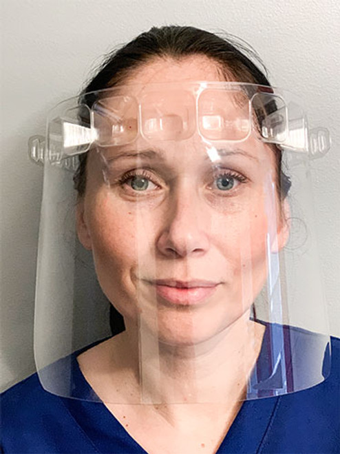 VisiGuard® 3.0 Face Shield With ZipStrap® 25-Pack front view VisiGuard® 3.0 Face Shield With ZipStrap® 25-Pack front view