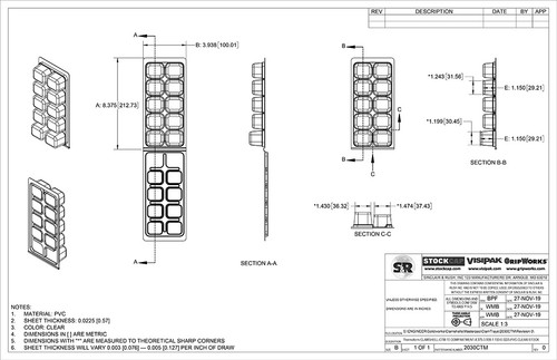 10 Compartment ClamTray Technical Drawing 10 Compartment ClamTray Technical Drawing