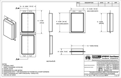 820TF - Stock Clamshell Packaging Technical Drawing