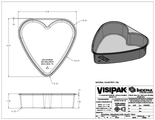 Heart Tray Container and Lid