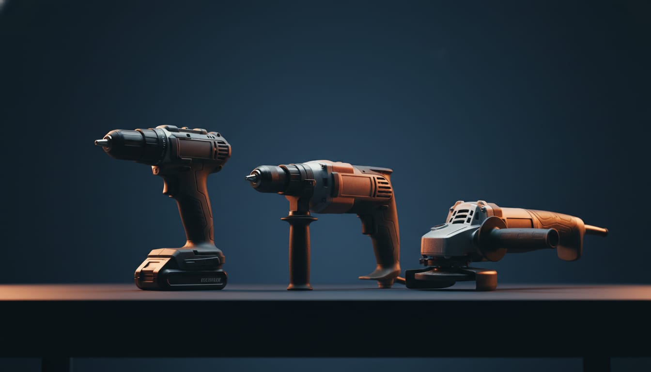 Power tools on workbench