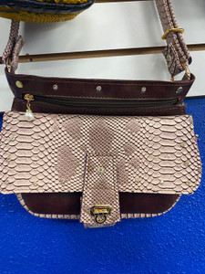 Soft Pink/brown Snakeskin Sling Bag