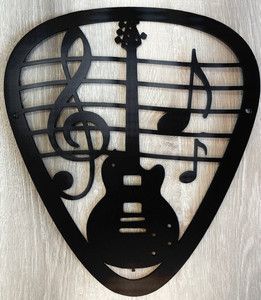 Large Guitar Pic Matte Black