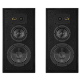 Wharfedale Super Linton Bookshelf Speakers (Black Oak) front view pair Wharfedale Super Linton Bookshelf Speakers (Black Oak) front view pair