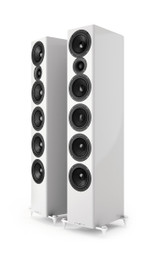 Acoustic Energy AE520 Floorstanding Speakers (Piano White Gloss) angled view