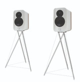 Q Acoustics Concept 300 Bookshelf Speakers (Pair) (White and Oak (with Stands))