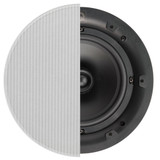Q Acoustics Qi 65C In-Ceiling Speaker (Pair) — front hero view showing half-grille and half-bare driver