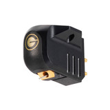 Goldring Ethos SE Moving Coil Cartridge - front angled view showing black anodised aluminium body with gold Goldring logo