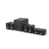 Q Acoustics 5010 5.1 Plus Cinema Pack Matt Black — full 5.1 system pack shot