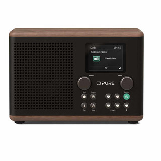 Pure Classic H4 Radio Black Coffee and Walnut — front view