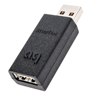 AudioQuest JitterBug USB Data & Power Noise Filter - three-quarter view showing USB-A male and female connectors