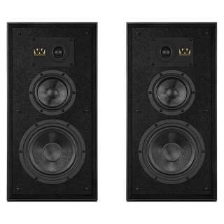 Wharfedale Super Linton Standmount Speakers Black Oak (Pair) — front view pair