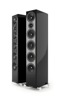Pair of Acoustic Energy AE520 Floorstanding Speakers (Piano Black Gloss) angled view