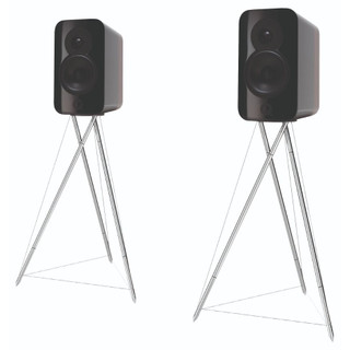 Q Acoustics Concept 300 Standmount Speakers WITH Stands Black and Rosewood (Pair)