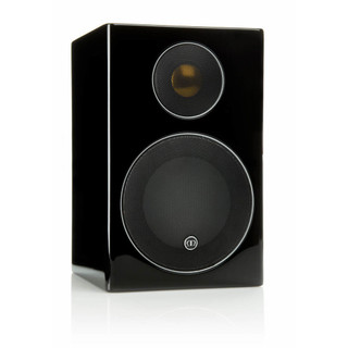Monitor Audio Radius 90 3G Bookshelf Speaker in Gloss Black - front three-quarter view
