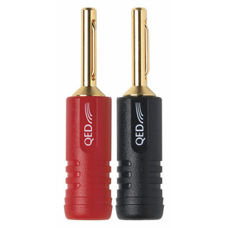 QED Screwloc ABS 4mm Banana Plugs (2 Red, 2 Black)