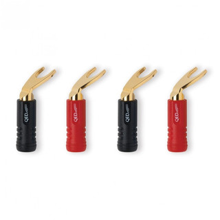 QED Screwloc ABS 4mm Spade Plugs (2 Red, 2 Black)