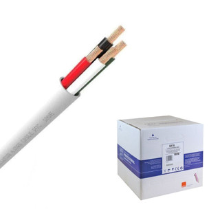 QED QX16/4 Professional 4-Core Speaker Cable White PVC (100m Box) — cable cut end with PRObox